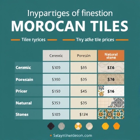 An informative layout displaying a comparative analysis of the prices of different types of Moroccan