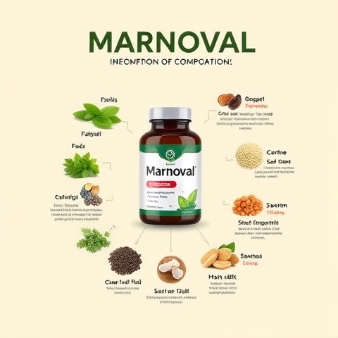 An informative image that illustrates the composition of Marnoval, featuring a detailed breakdown of