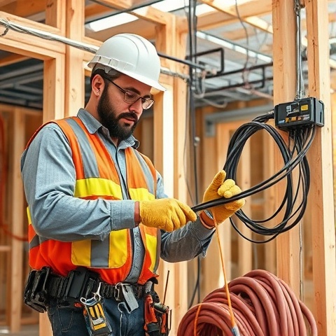 tirage de cable electrique